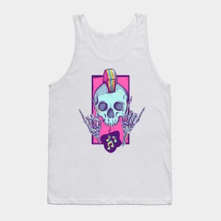 Rock on punk skull Tank Top